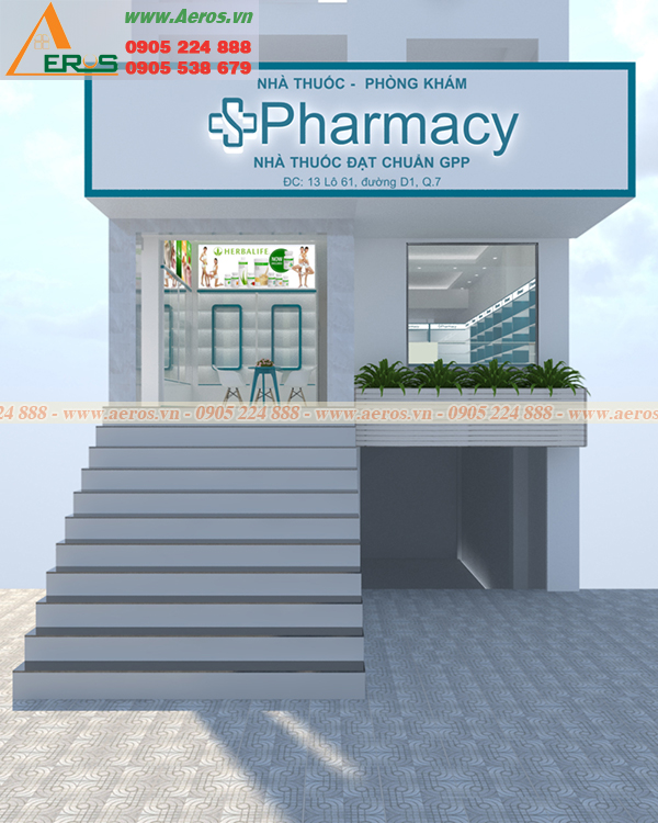 Hình ảnh thiết kế bảng hiệu nhà thuốc Từ Tâm tại quận 7, TPHCM