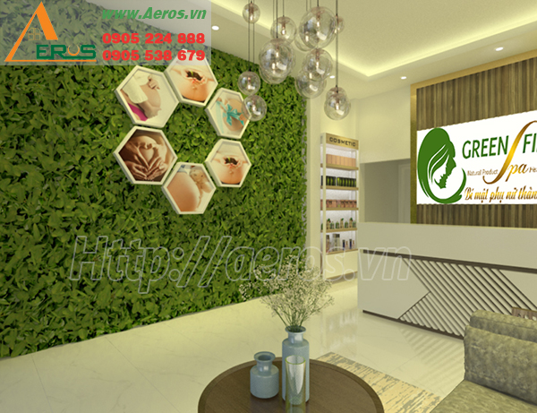 Hình ảnh thiết kế thi công nội thất spa Green Field ở quận Gò Vấp, TPHCM