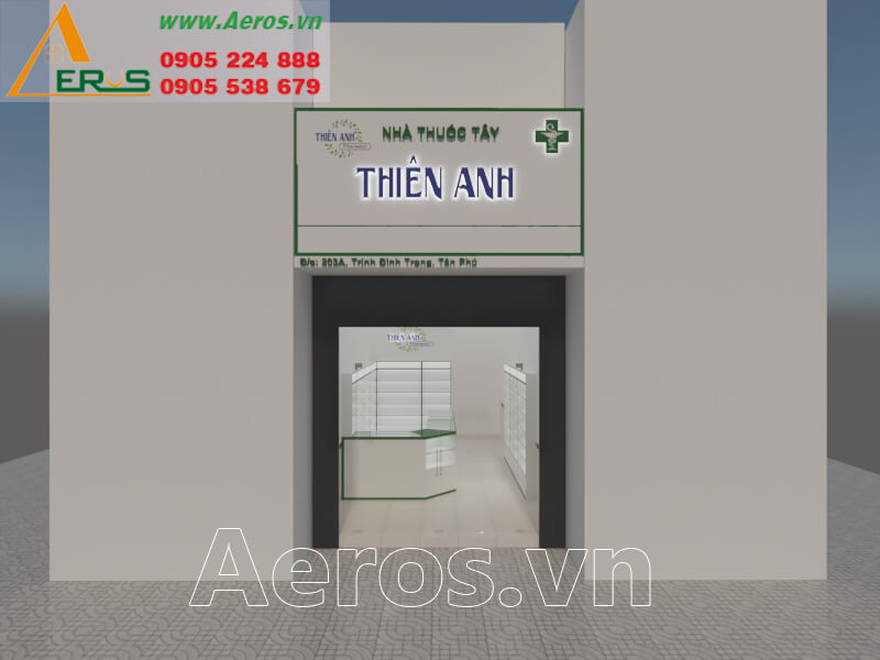 Hình ảnh Aeros thiết kế bảng hiệu quảng cáo cho nhà thuốc tây Thiên Ân