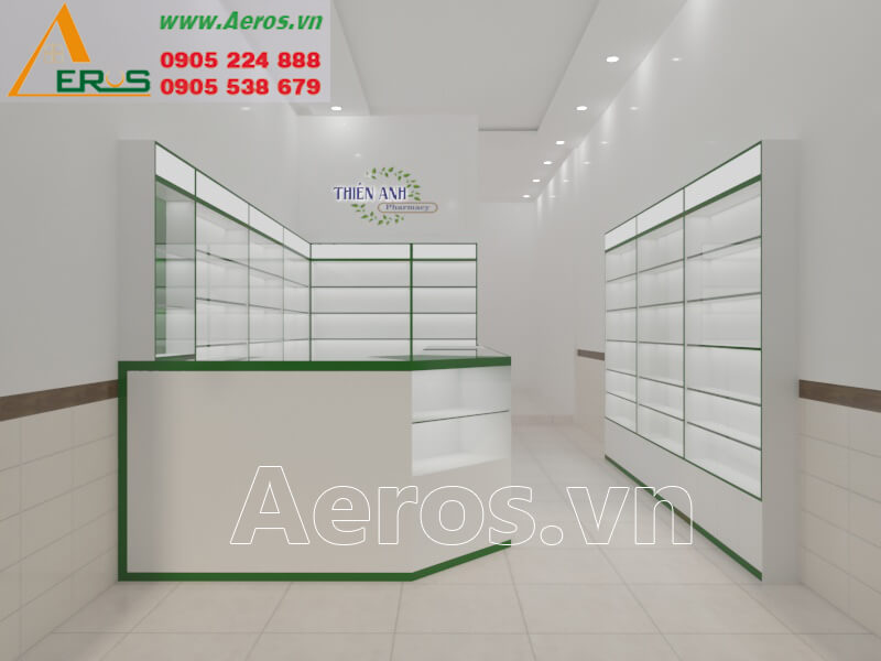 Hình ảnh Aeros thiết kế nội thất cho nhà thuốc tây Thiên Ân