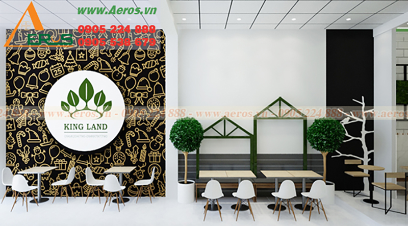 Hình ảnh thiết kế nội thất quán trà sữa King Land ở tại Tân An, Long An