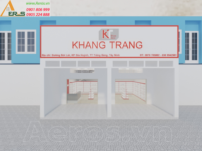 Hình ảnh thiết kế shop giày dép Khang Trang
