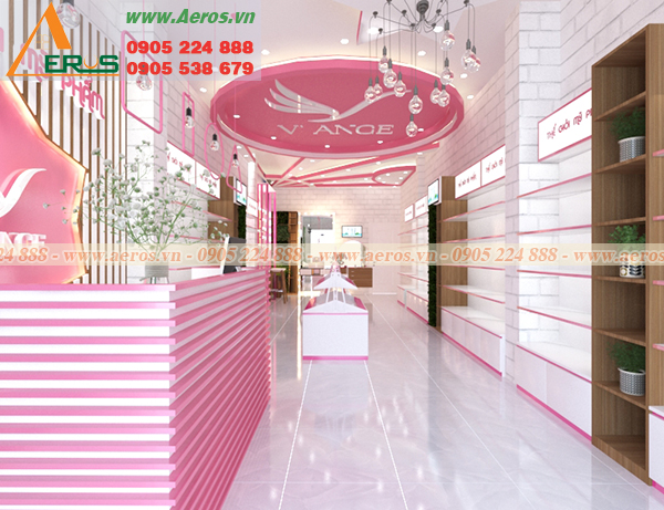 Hình ảnh thiết kế shop mỹ phẩm chị Vy tại Lâm Đồng.