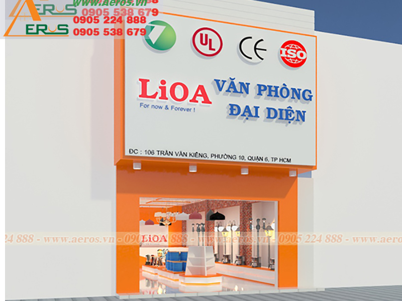 Hình ảnh thiết kế bảng hiệu showroom lioa