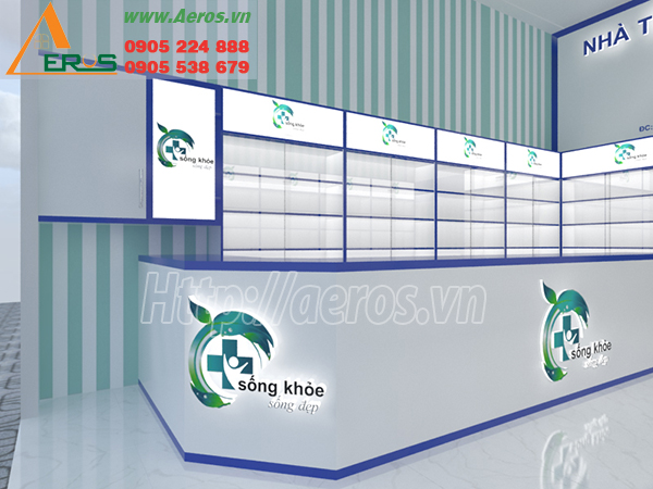 Hình ảnh thiết kế thi công nhà thuốc tây Nhất Tâm ở Tiền Giang