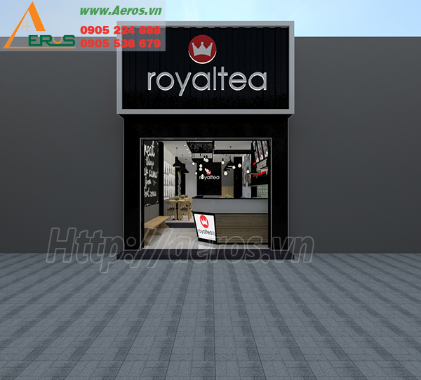 Hình ảnh thiết kế bảng hiệu cho quán trà sữa Royaltea