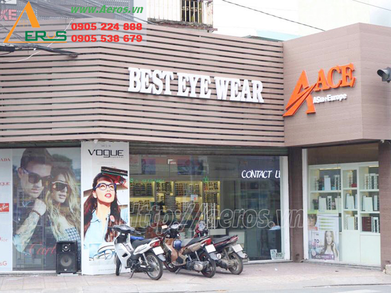 Hình ảnh thiết kế thi công shop mắt kính ACE ở quận Tân BÌNH, tphcm