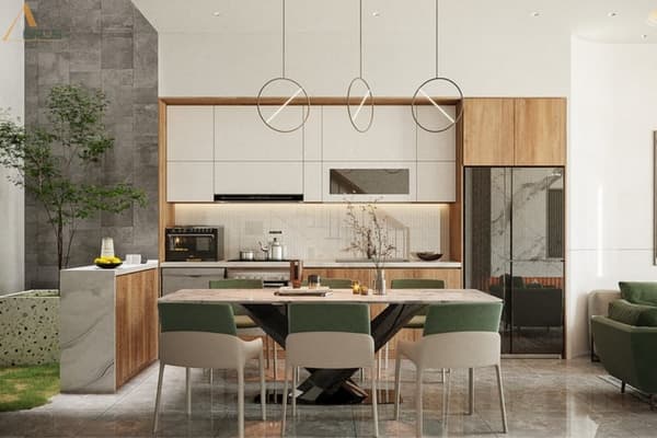 Hình ảnh dự án Phòng Bếp Dành Cho Nhà Ống Đẹp Hiện Đại Dẫn Đầu Xu Hướng 2023. Phòng bếp dành cho nhà ống được nhiều gia chủ quan tâm, thiết kế sao cho đầy đủ công năng và đảm bảo tính thẩm mỹ. Cùng AEROS tìm hiểu đặc điểm, các mẫu phòng bếp đẹp trong bài viết sau nhé!