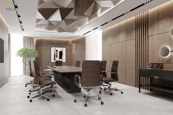 Hình ảnh dự án 10+ Mẫu Thiết Kế Nội Thất Phòng Họp Hiện Đại, Sang Trọng  2023. Phòng họp là không gian quan trọng, không thể thiếu trong bất kì công ty, tổ chức hay doanh nghiệp nào. Vậy thiết kế nội thất phòng họp hiện đại, sang trọng cần những tiêu chuẩn gì? Cùng AEROS tham khảo trong bài viết dưới đây nhé!