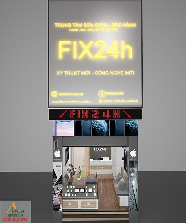 Dự án Thiết kế trung tâm bảo hành - sửa chữa điện thoại FIX24H Hình ảnh dự án Thiết kế trung tâm bảo hành - sửa chữa điện thoại FIX24H. Khám phá chi tiết về dự án Thiết kế trung tâm bảo hành - sửa chữa điện thoại FIX24H được thực hiện bởi đội ngũ chuyên gia giàu kinh nghiệm. Dự án này thể hiện sự chuyên nghiệp và chất lượng trong từng công đoạn thực hiện.