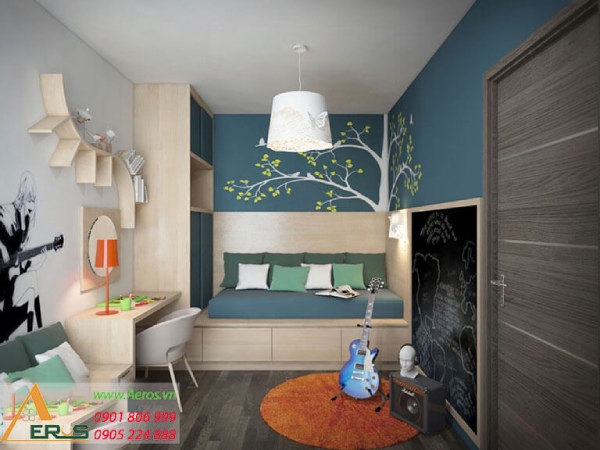 Thiết kế căn hộ 40m2 2 phòng ngủ ở chung cư Hà Đô Centrosa Garden