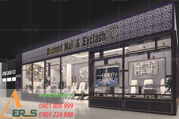 Thiết kế thi công tiệm Diamond Nail & Eyelash tại Aeon Mall Bình Tân