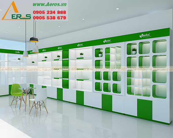 Hình ảnh thiết kế showroom dược phẩm Green Herb, Q. Thủ Đức.