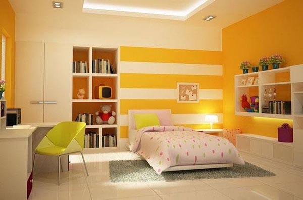 phòng ngủ màu cam