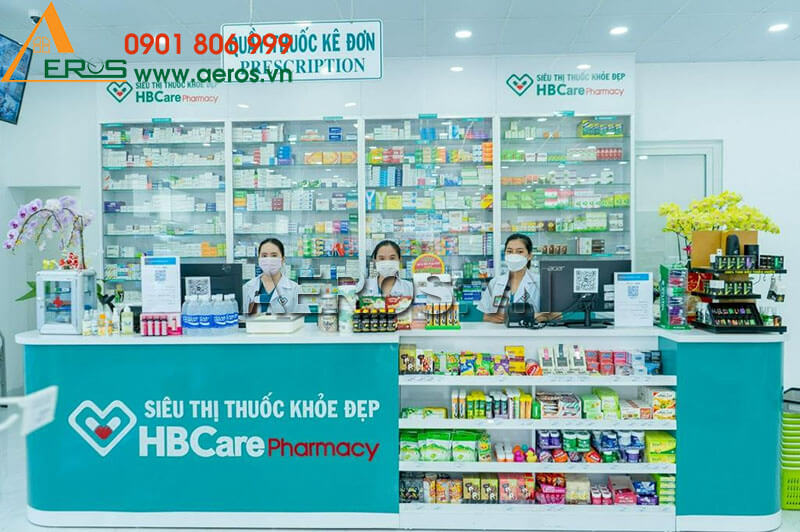 Thi công tủ quầy nhà thuốc HB CARE - chi nhánh Trương Công Định, TP Vũng Tàu