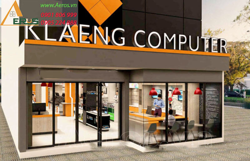 Thiết kế thi công cửa hàng điện thoại, máy tính Laeng Computer của anh Tuấn tại Tân Phú, TP.HCM