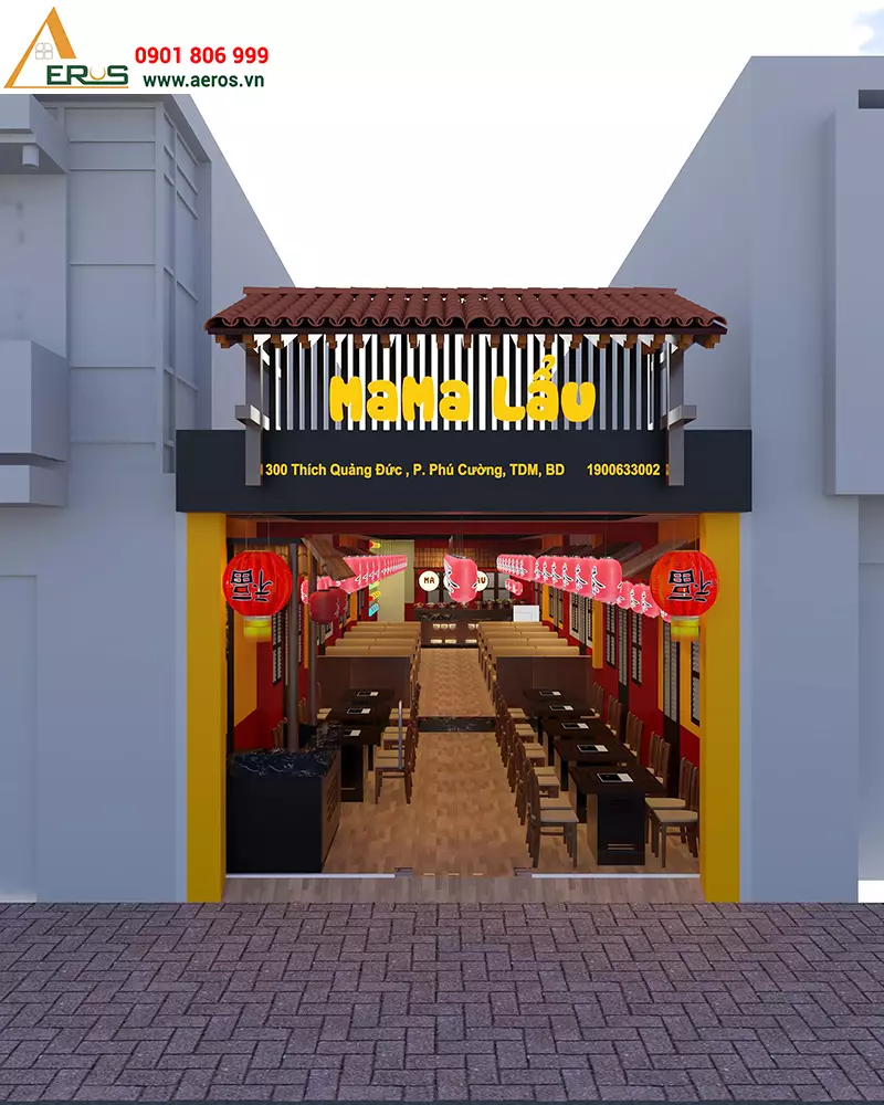 Thiết kế nhà hàng MaMa Lẩu tại Bình Dương