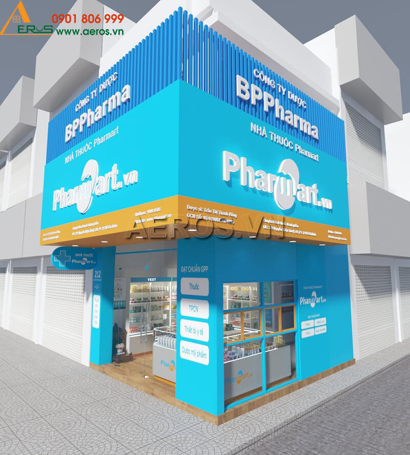 thiết kế bảng hiệu nhà thuốc BP Pharma tại quận 3, TPHCM