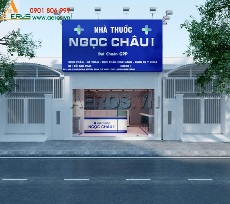 Hình ảnh thiết kế bảng hiệu nhà thuốc NGỌC CHÂU tại Bình Chánh