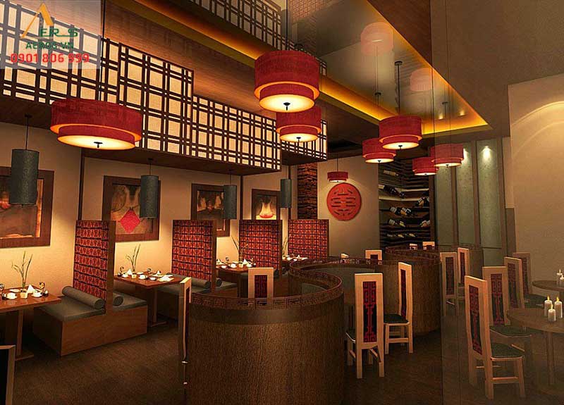 thiết kế nội thất nhà hàng Trung Hoa