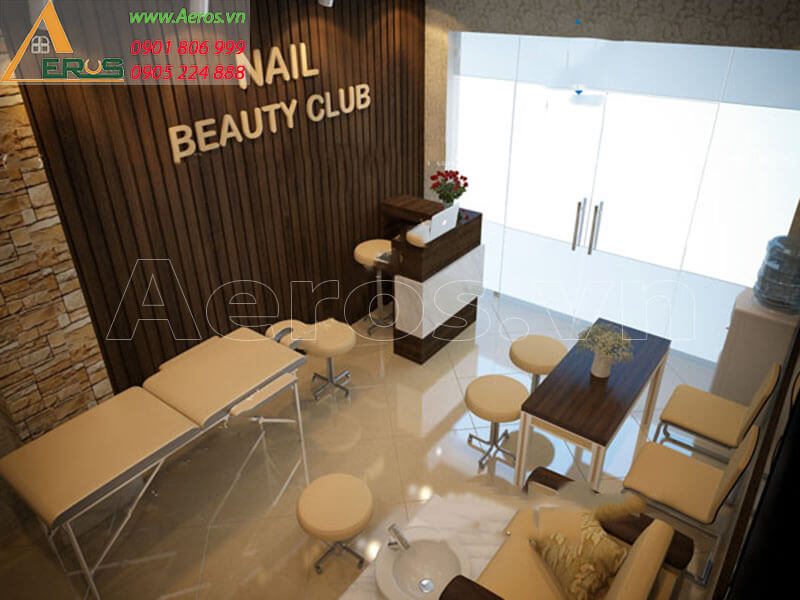Thiết kế nội thất tiệm nail Beauty Club tại quận 10