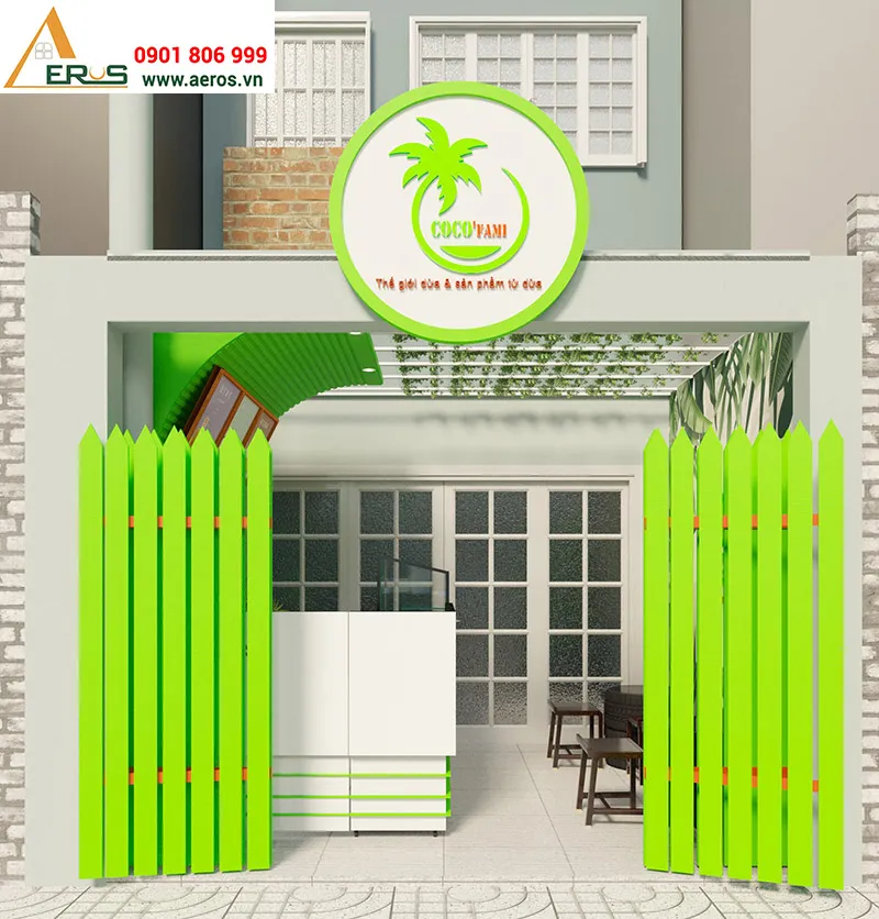 Thiết kế nội thất quán dừa CoCo Fami tại quận 1