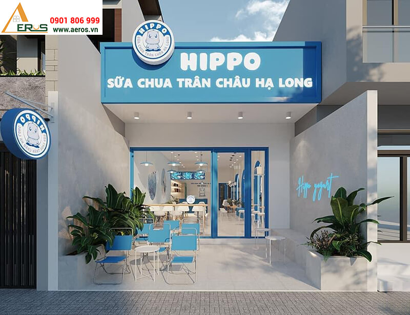 Thiết kế nội thất quán sữa chua trân châu Hippo tại quận Gò Vấp, TP.HCM
