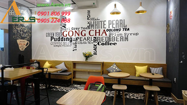 Thiết kế quán trà sữa Gong Cha tại Phú Nhận