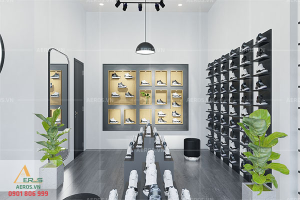 Thiết kế nội thất shop giày Hải tại Thủ Dầu Một, Bình Dương