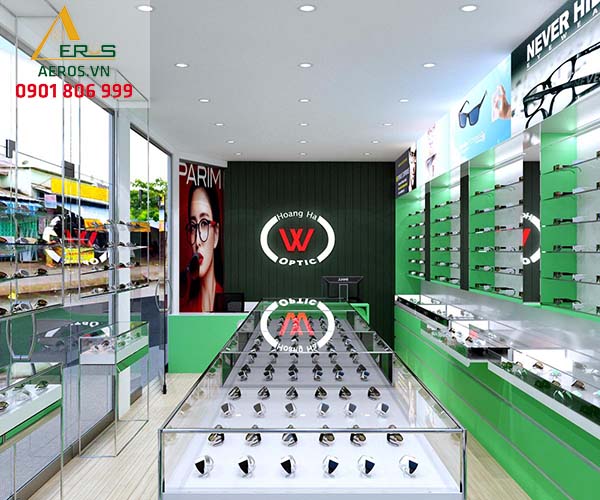 Thiết ké cửa hàng mắt kính Hoàng Hà tại quận Tân Phú, TP.HCM
