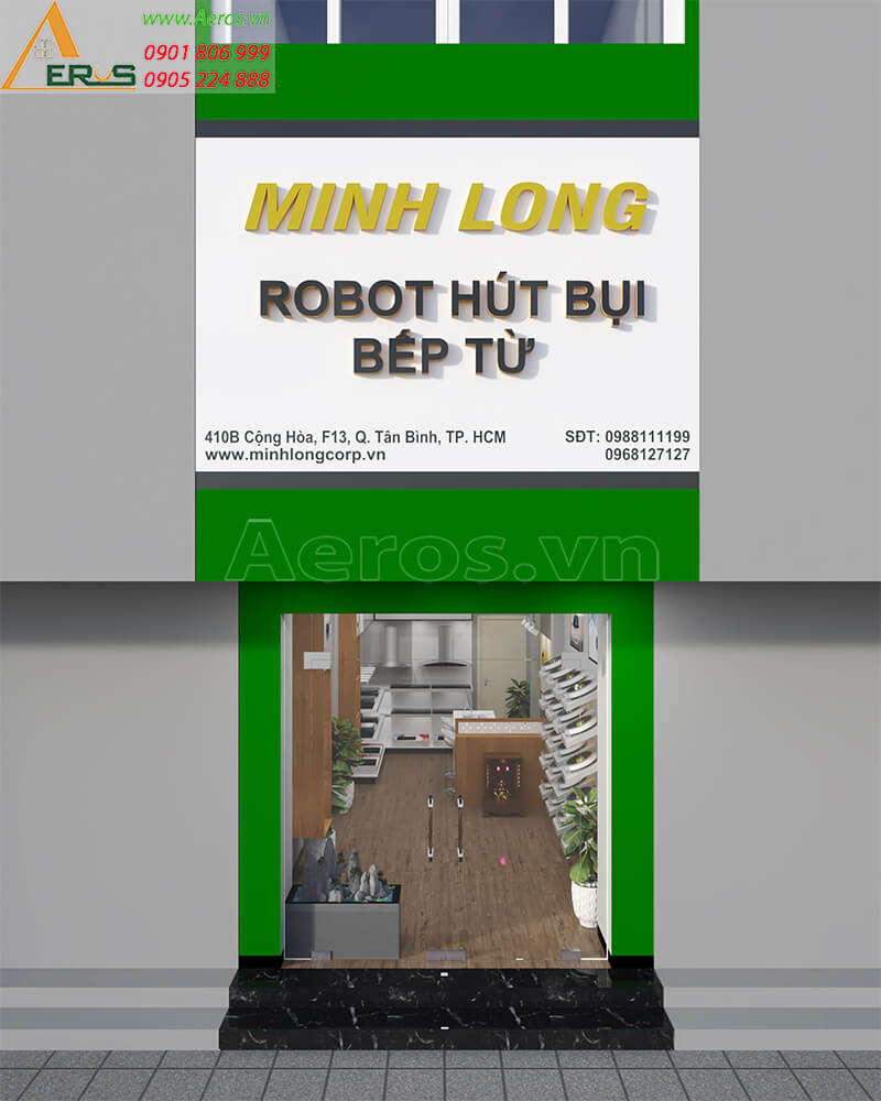 Thiết kế shop Robot hút bụi bếp từ Minh Long