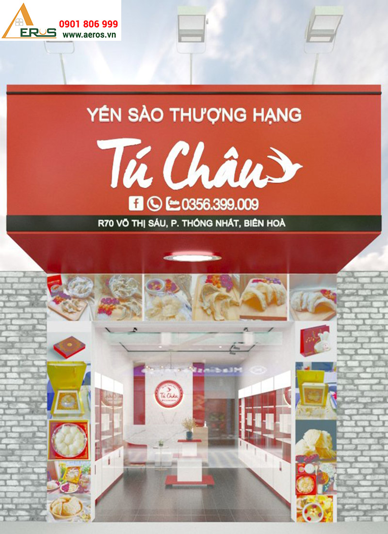thiết kế cửa hàng yến sào Tú Châu