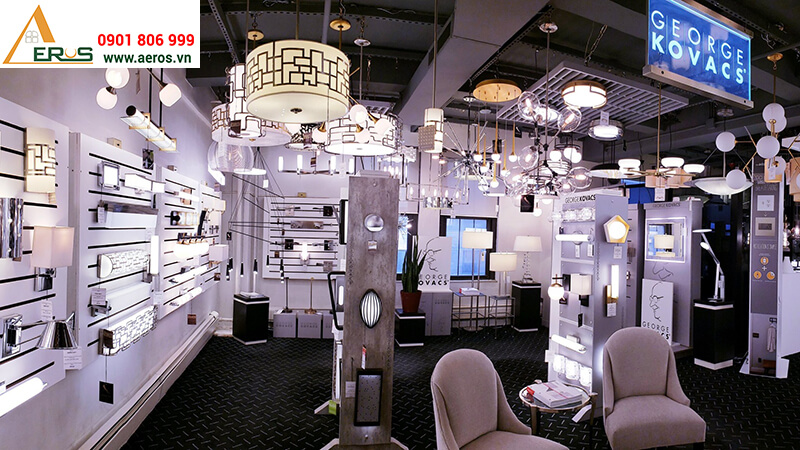 Thiết kế showroom đèn trang trí của chị Giang tại quận Bình Tân, TP.HCM