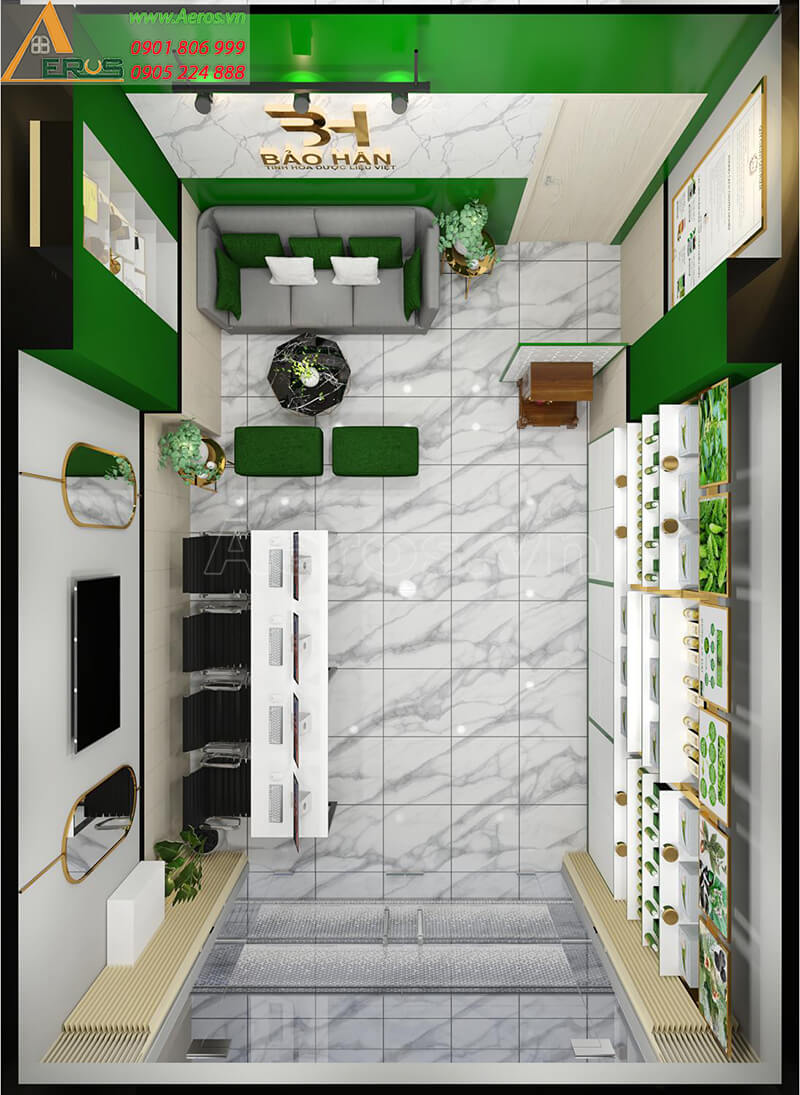 Thiết kế nội thất showroom thực phẩm chức năng Bảo Hân tại quận 8, TP.HCM