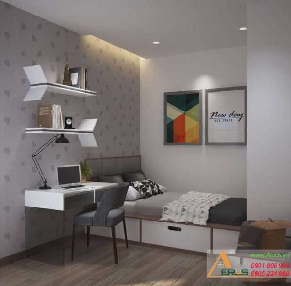 Thiết kế thi công nội thất chung cư 50m2 2 phòng ngủ Dreamhome