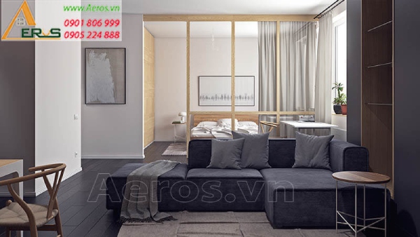 Thiết kế nội thất căn hộ chung cư Gia Phú 60m2 2 phòng ngủ quận Bình Tân