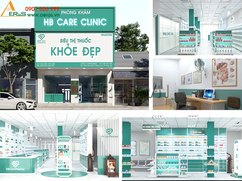 Thiết kế thi công phòng khám, nhà thuốc HB CARE chi nhánh Trương Công Định, Vũng Tàu
