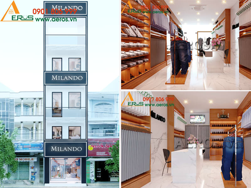 Hình ảnh thiết kế shop thời trang áo vét nam MILANDO chi nhánh cộng Hòa, Tân Bình, TPHCM
