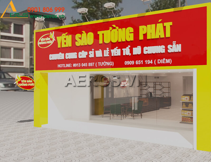 Thiết kế thi công shop yến sào Tường Phát tại Thuận An, Bình Dương