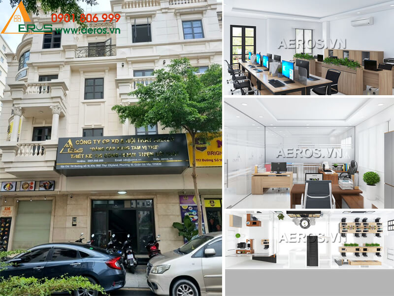 Thiết kế thi công hoàn thiện văn phòng công ty Aeros tại quận Gò Vấp, TPHCM