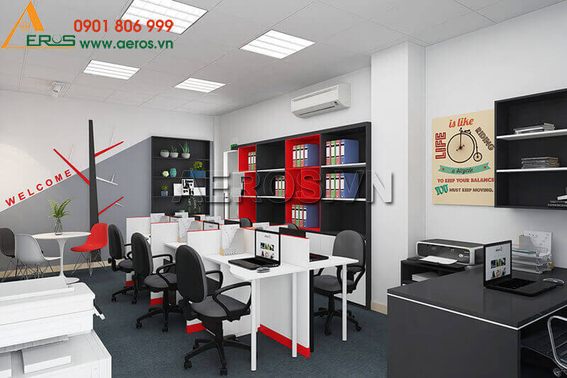Thiết kế thi công văn phòng công ty TỔNG ĐÀI ĐỊA ỐC tại quận 1, TPHCM - Phòng nhân viên