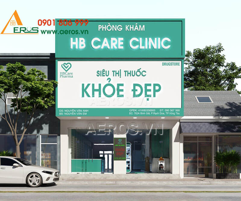 Thiết kế thi công nhà thuốc HB CARE tại Vũng Tàu - chi nhánh Bình Giã