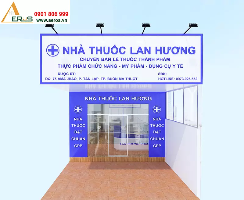 Thiết kế thi công nhà thuốc tây Lan Hương tại Đắk Lắk
