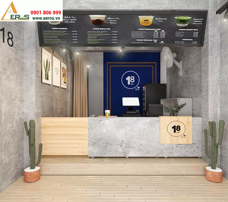 Thiết kế nội thất quán trà sữa 18 tại Phú Nhuận, TPHCM