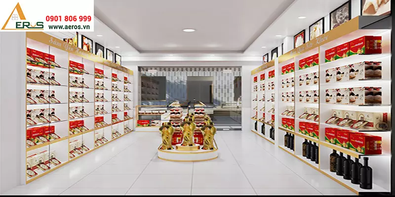 Thiết kế nội thất shop yến Hoàng Kiệt tại Hóc Môn, TPHCM
