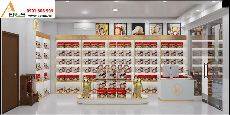 Thiết kế nội thất shop yến Hoàng Kiệt tại Hóc Môn, TPHCM