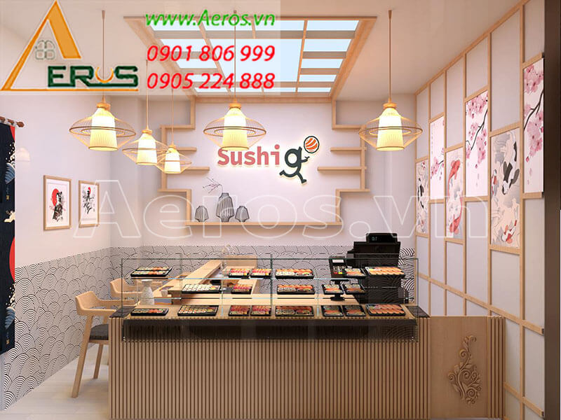 Thiết kế nội thất quán ăn sushi của anh Thạch tại Phú Nhuận, TP.HCM