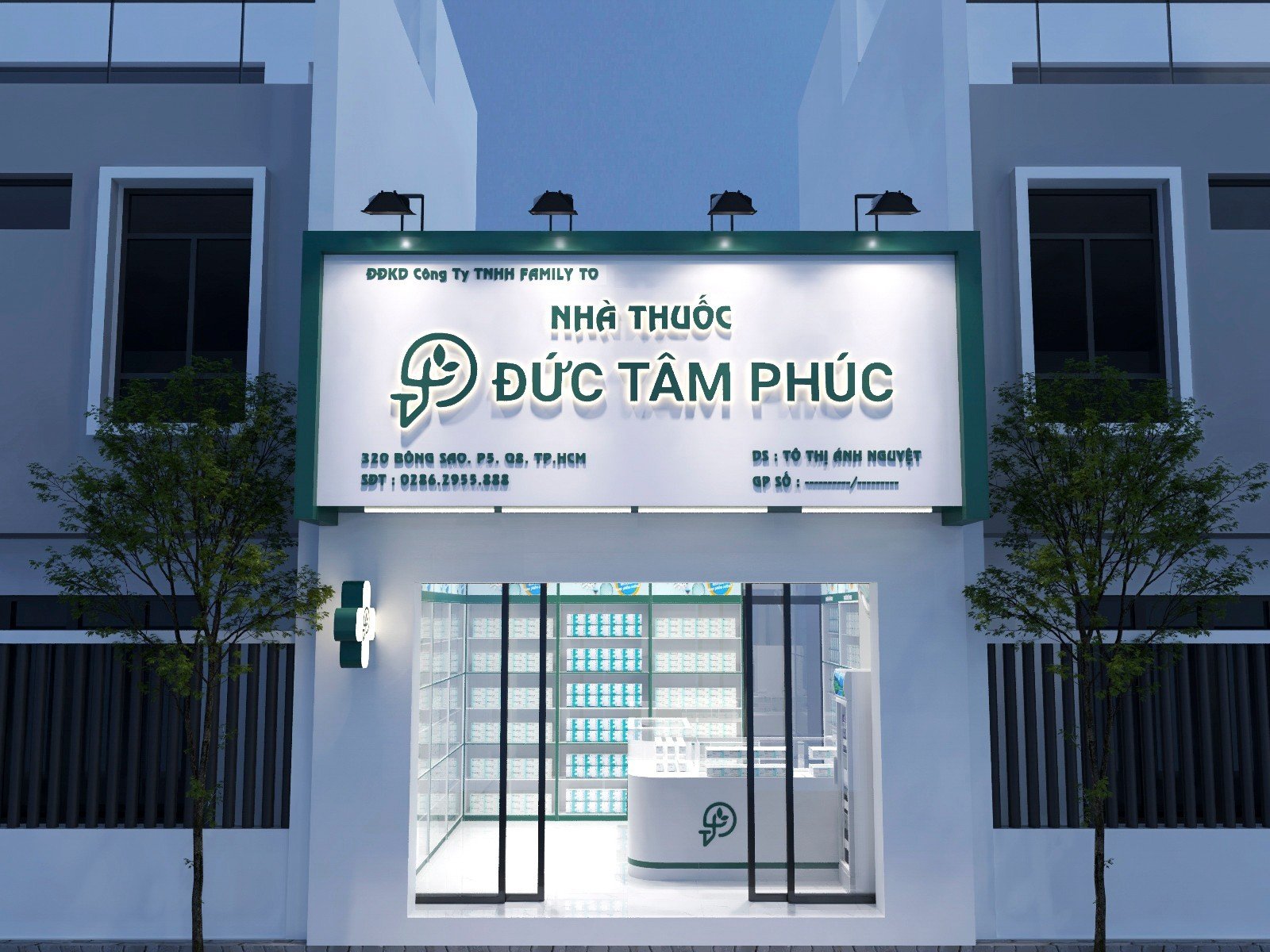 Thiết kế thi công nhà thuốc ĐỨC TÂM PHÚC tại quận 8, TPHCM